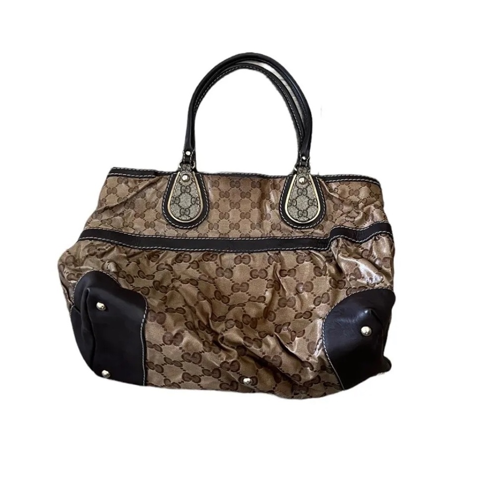 Gucci Crytsal Coated Leather Mix Tote Bag